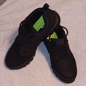 Reebok Black Shoes with Vibrant Green Insole